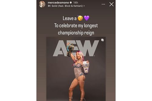 Mercedes' Instagram story about her longest title reign