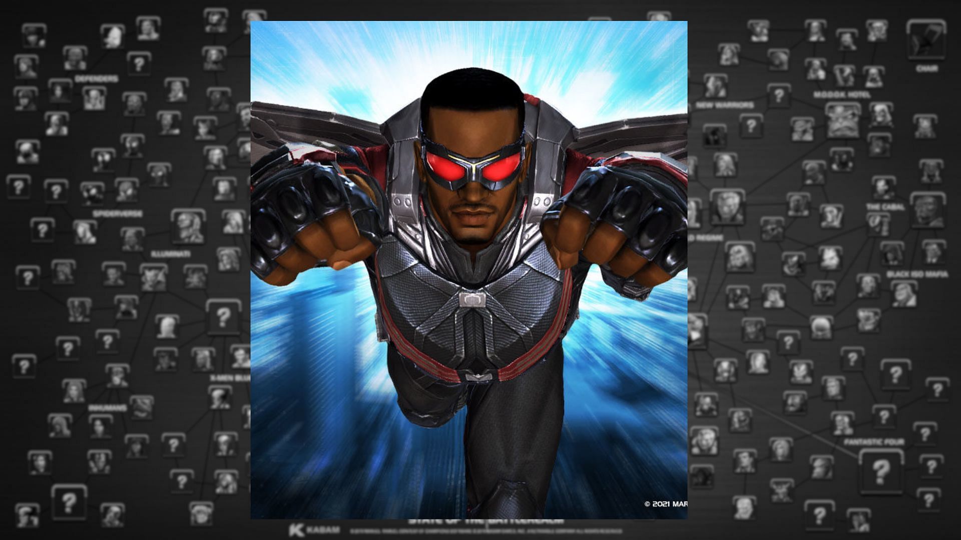 Falcon is a very flexible person and is usually involved in the support of a team (Image via Kabam Games, Inc.)