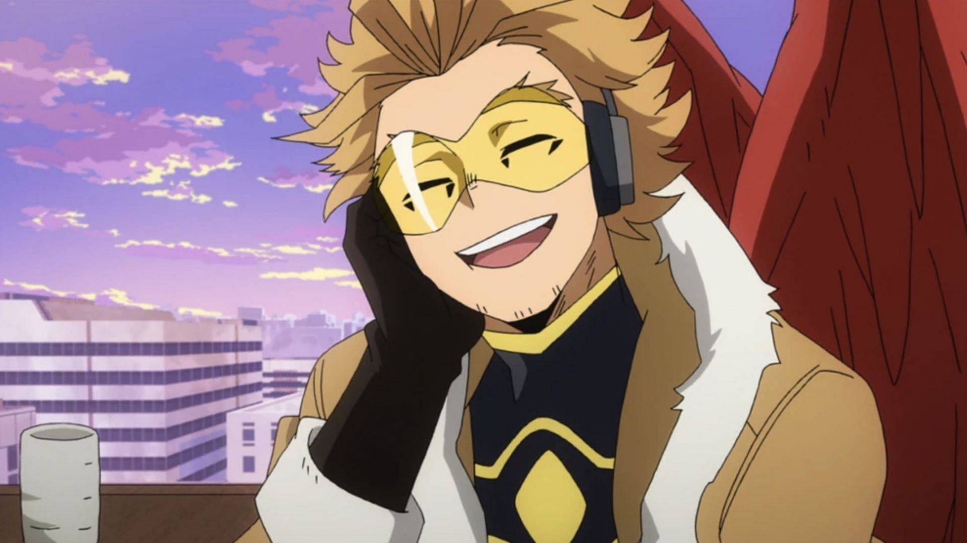 Hawks as seen in anime (Image via Bones)