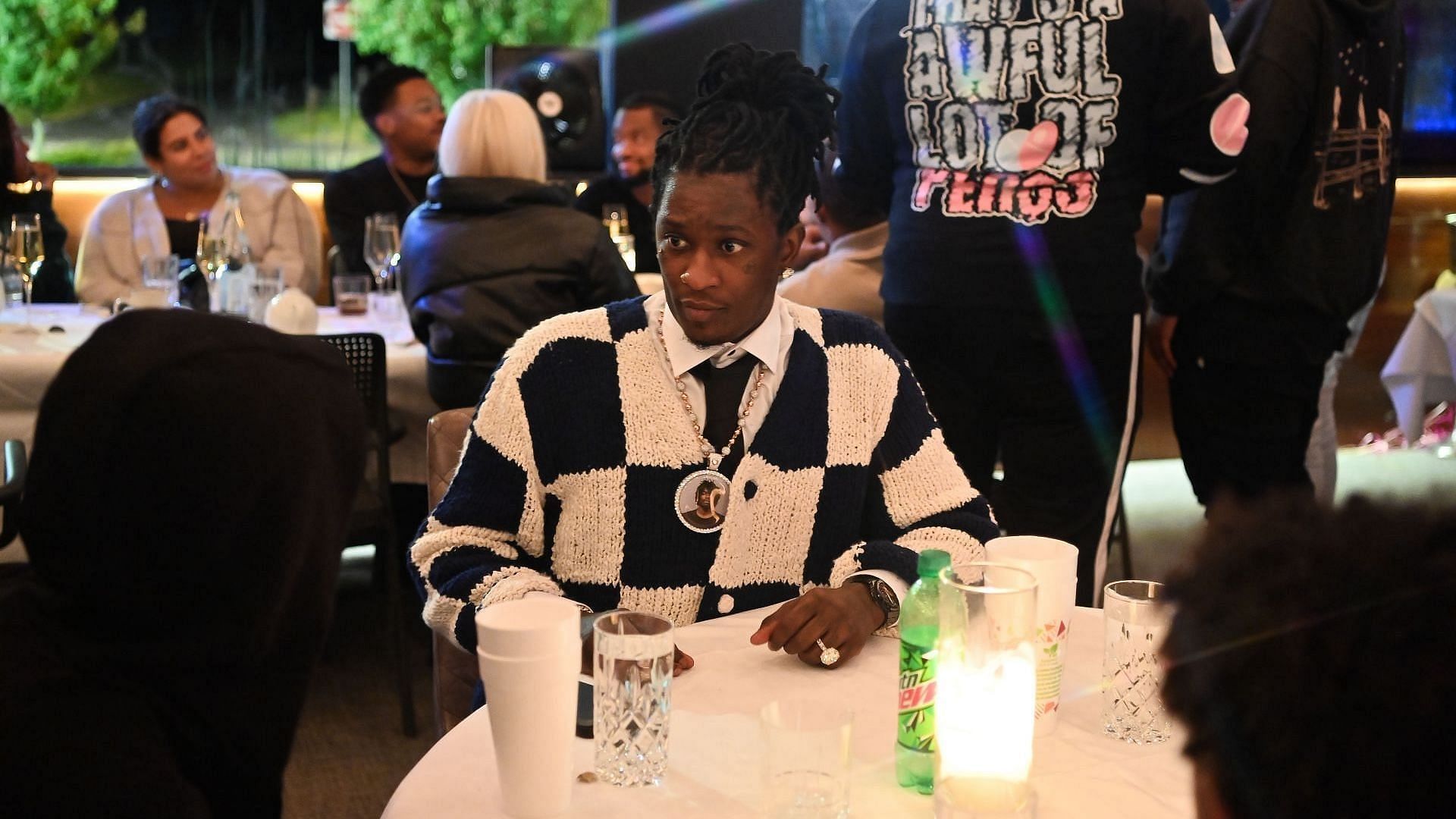 Young Thug attends a dinner celebrating his album &quot;Punk&quot; on October 25, 2021 in Atlanta, Georgia.(Photo by Prince Williams/Wireimage)