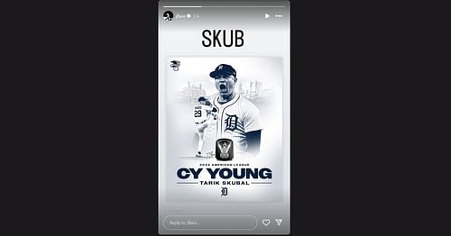 Jack Flaherty story on Instagram about Tarik Skubal