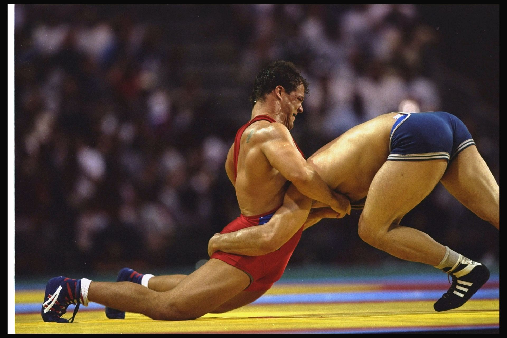 Kurt Angle [L] in action at the Atlanta Olympics 1996 [Image Source : Getty]