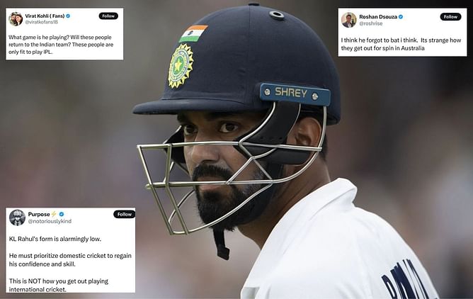 "This guy has forgotten how to use his bat" - Fans react to KL Rahul's bizarre dismissal in IND-A vs AUS-A 2024 unofficial Test