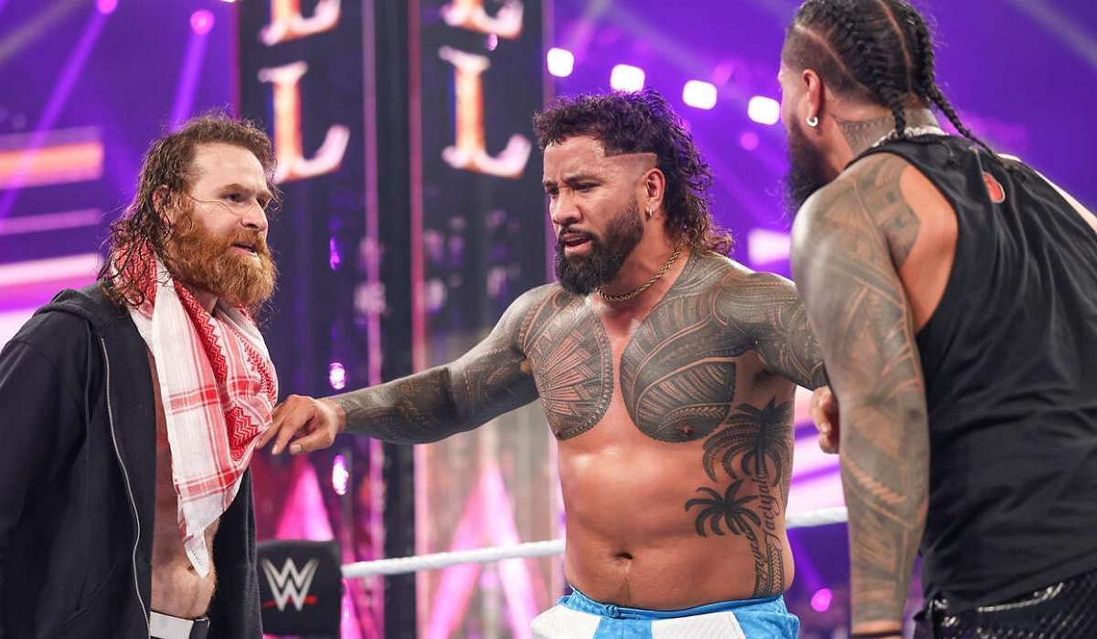 Sami Zayn had a confrontation with Jimmy Uso at Crown Jewel for mistakenly kicking Roman Reigns. Photo credit: WWE Website