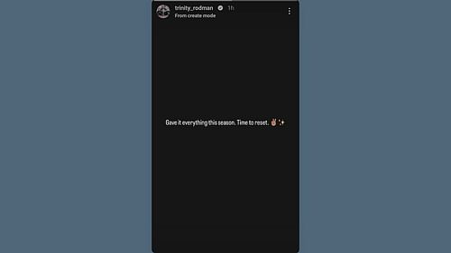 Trinity shares her thoughts on the bitter end of her NWSL season on her IG story. (Credits: @trinity_rodman/Instagram)