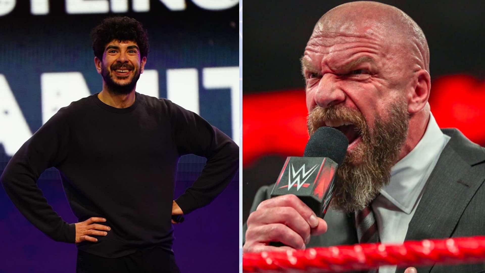 Tony Khan (left) and Triple H (right) Image Credits: AEW