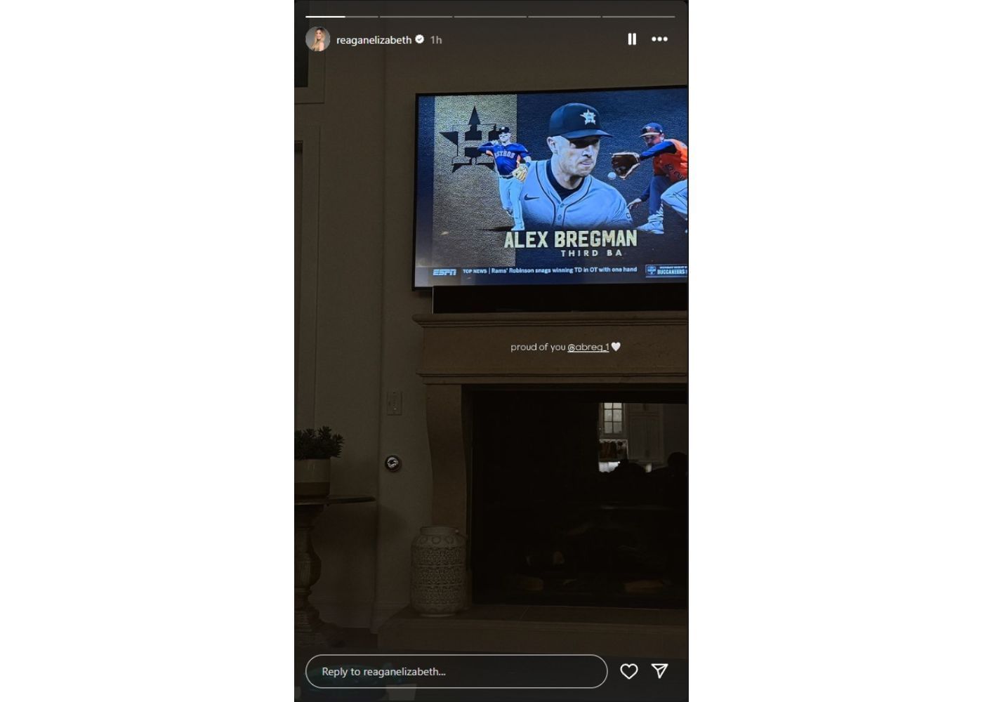 Alex Bregman's wife Reagan's 3word reaction to Astros star husband