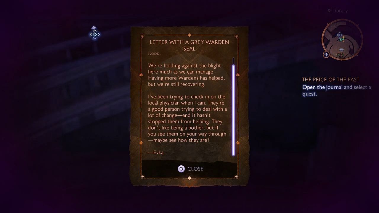 The letter can be found in the Lighthouse&#039;s central hall (Image via EA)