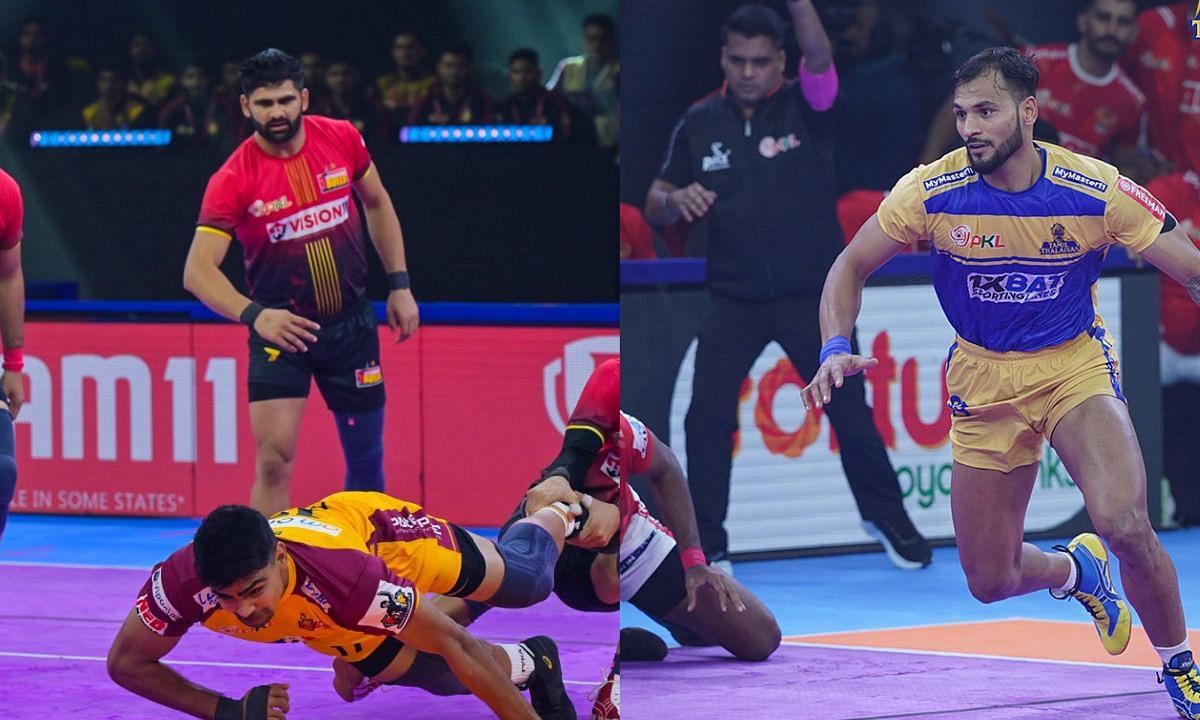 परदीप नरवाल vs सचिन तंवर (Photo Credit - @BengaluruBulls/@tamilthalaivas)