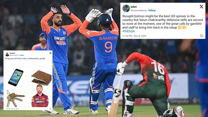 "He should have become India's primary spin weapon a long time back" - Fans hail Varun Chakravarthy's match-winning spell in 1st IND vs SA 2024 T20I