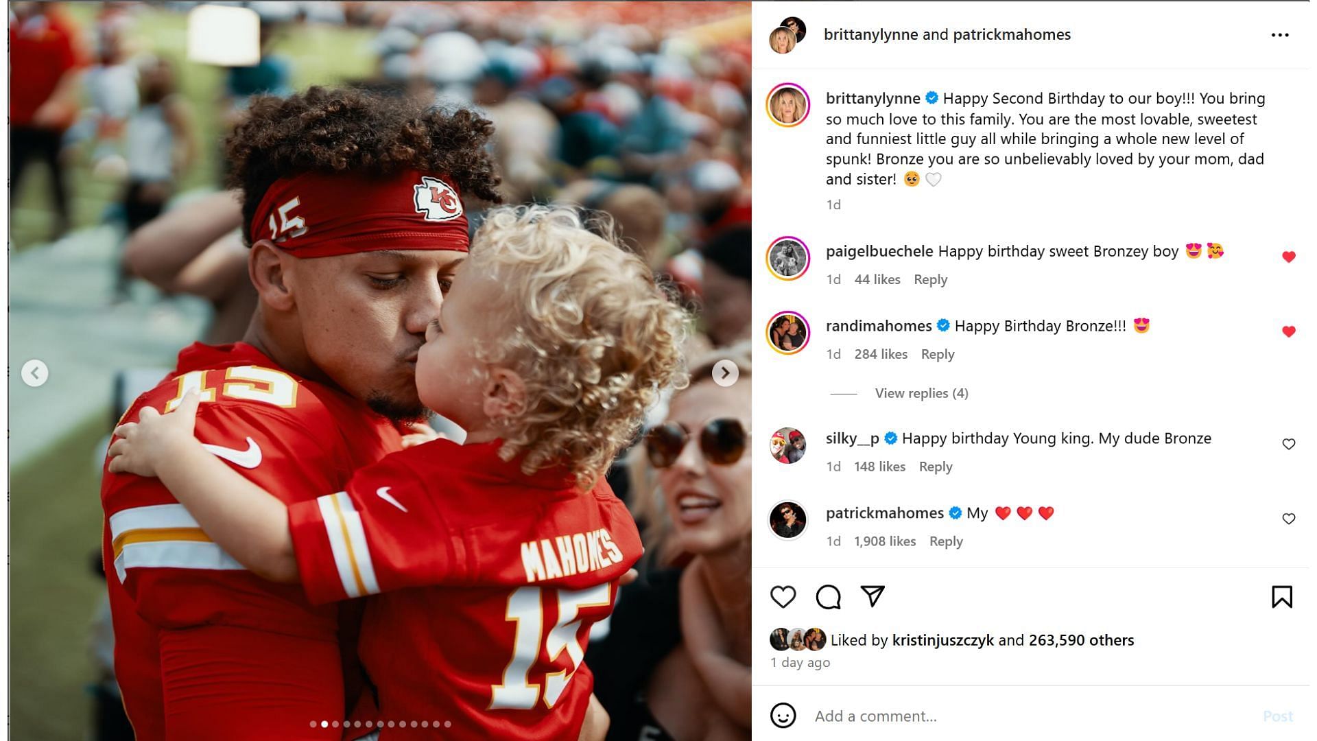 Patrick Mahomes&#039; wife Brittany captures son Bronze&#039;s adorable moments in birthday post [Image credit: @brittanylynne IG]