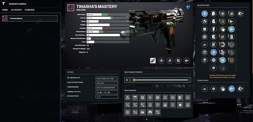 Tinasha's Mastery PvE god roll (Image via Bungie/D2Gunsmith)