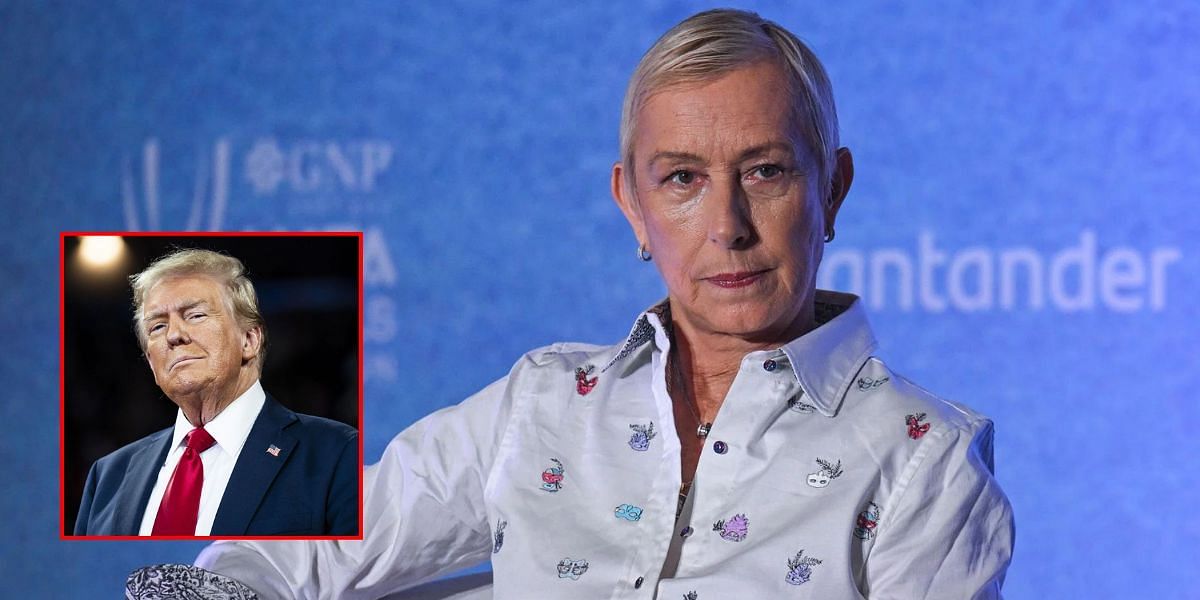 Martina Navratilova, Donald Trump (inset) (Images via GETTY)