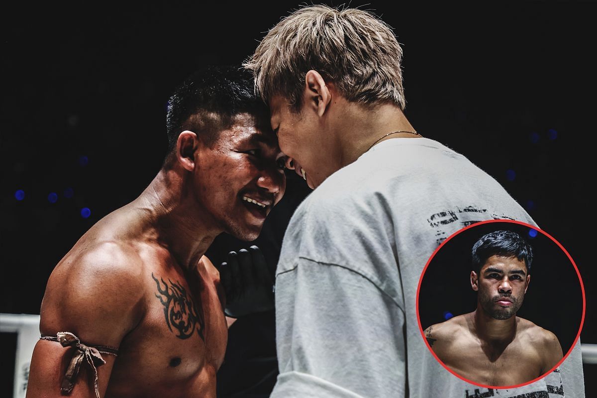 Rodtang and Takeru during their heated faceoff on Nov. 8 (inset: Danial Williams) [Photos via: ONE Championship]