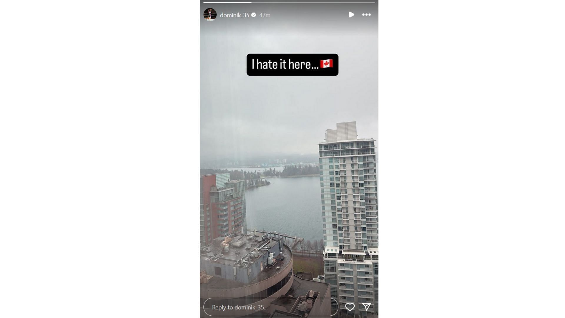 Screenshot of Dominik Mysterio&#039;s Instagram story. [Photo Credit: Dominik Mysterio&#039;s official Instagram handle]