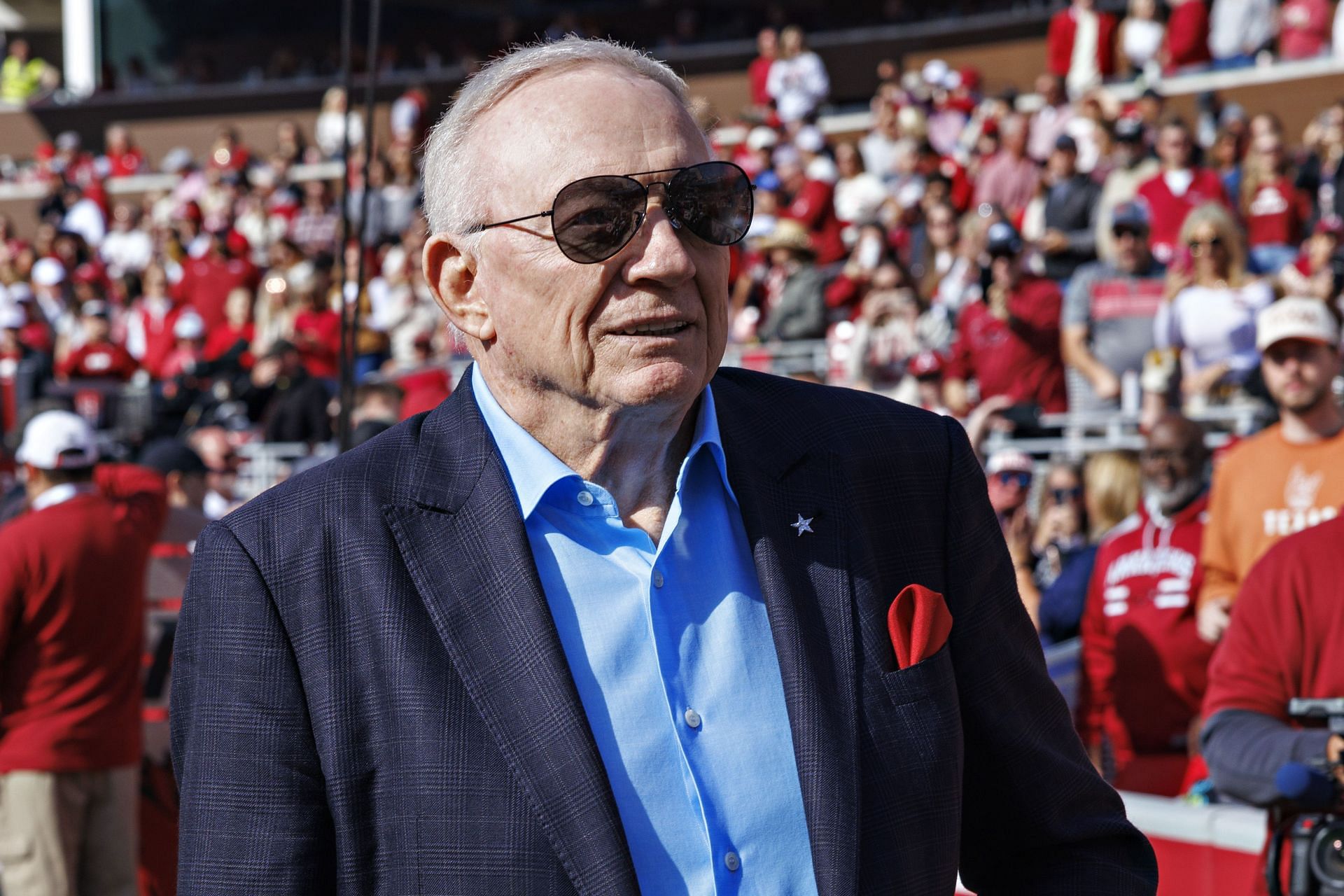 Dallas Cowboys owner Jerry Jones during Texas v Arkansas - Source: Getty