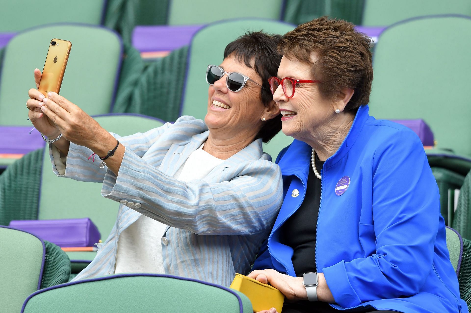 Billie Jean King with her wife Ilana Kloss at Wimbledon 2019 [Source: Getty]