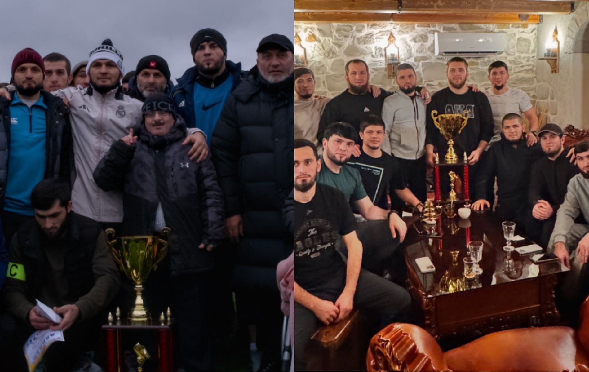 A few moments from Khabib Nurmagomedov&#039;s team&#039;s soccer cup win. [Image Courtesy: @khabib_nurmagomedov on Instagram]