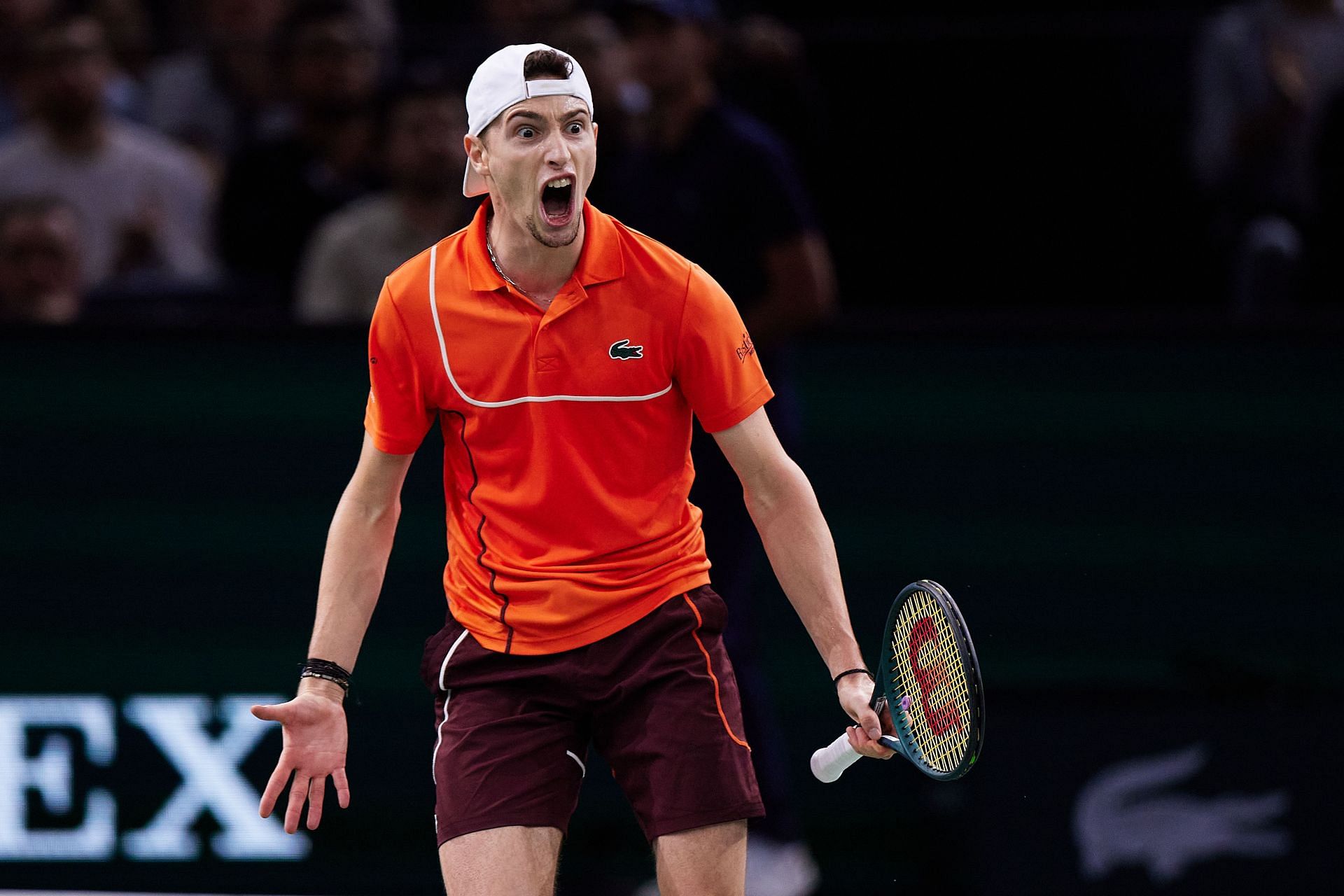 Ugo Humbert celebrating at the 2024 Paris Masters [Source: Getty]