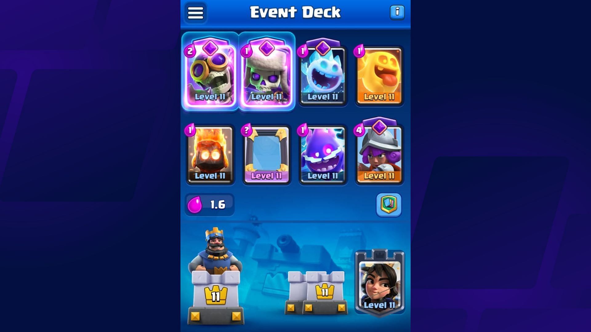 Clash Royale Skeleton Bomber Musketeer Spirits deck (Image via Supercell)