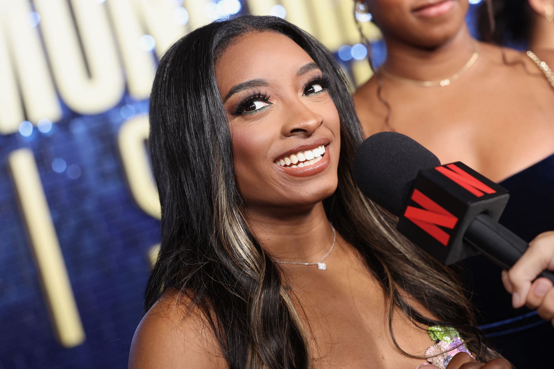 Simone Biles attends the Los Angeles premiere of Netflix&#039;s &quot;Simone Biles Rising: Part 2&quot; at The Egyptian Theatre Hollywood in Los Angeles, California. (Photo by Getty Images)