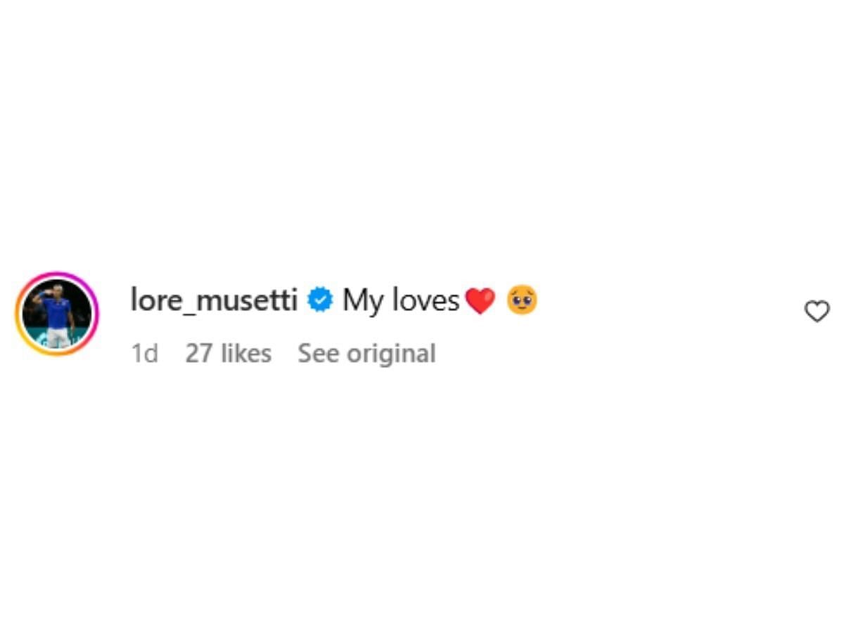 Lorenzo Musetti&rsquo;s Instagram comment