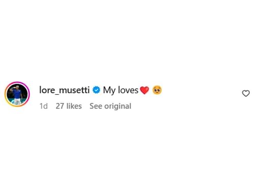 Lorenzo Musetti’s Instagram comment