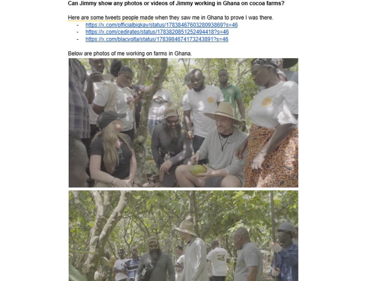 MrBeast visits Ghanaian cocoa farm (Image via MrBeast)