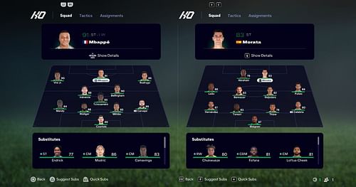 Real Madrid vs Milan (Milano): Custom tactics (Image via EA)