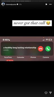 Chennedy Carter shared this on Instagram. (Photo: Screengrabbed from Chennedy's IG story)