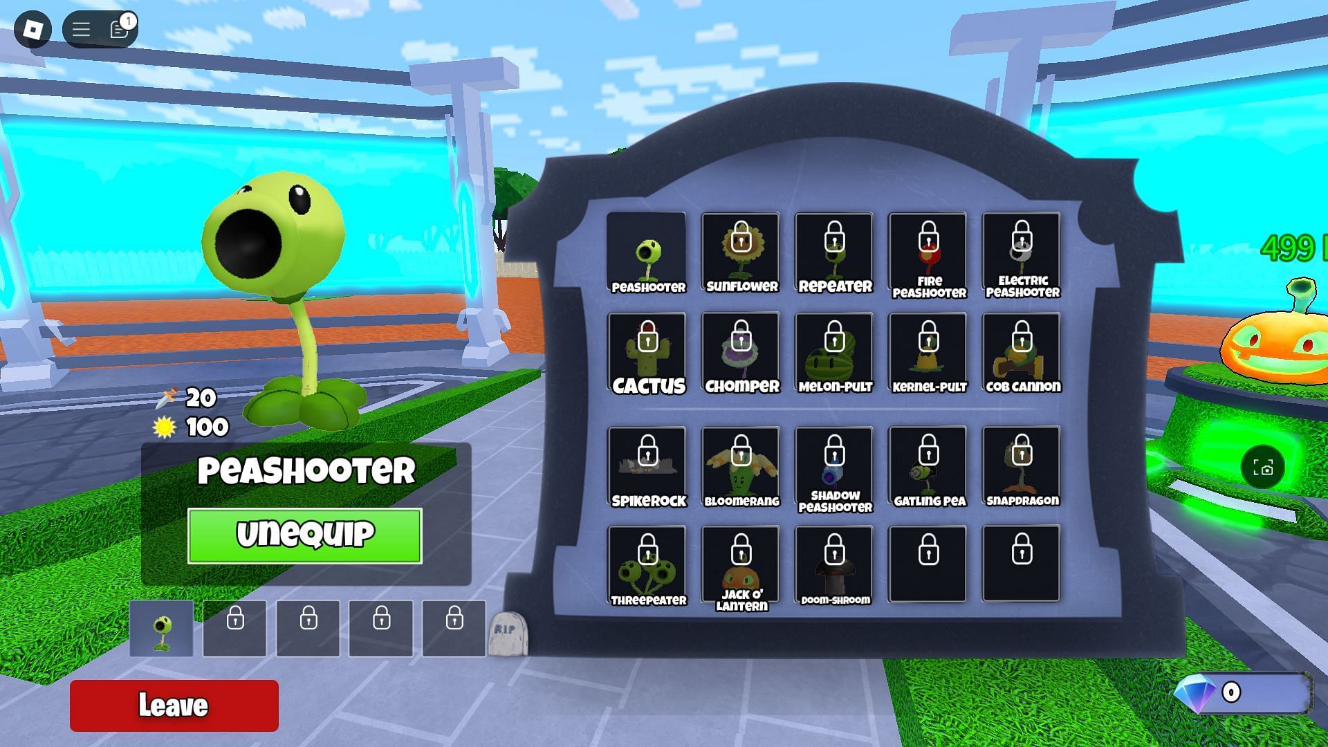 The Units screen (Image via Roblox)