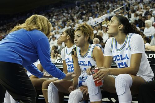 Lauren Betts and Kiki Rice being coached by Cori Close. (Image Credits: Gina Ferazzi, Getty Images)