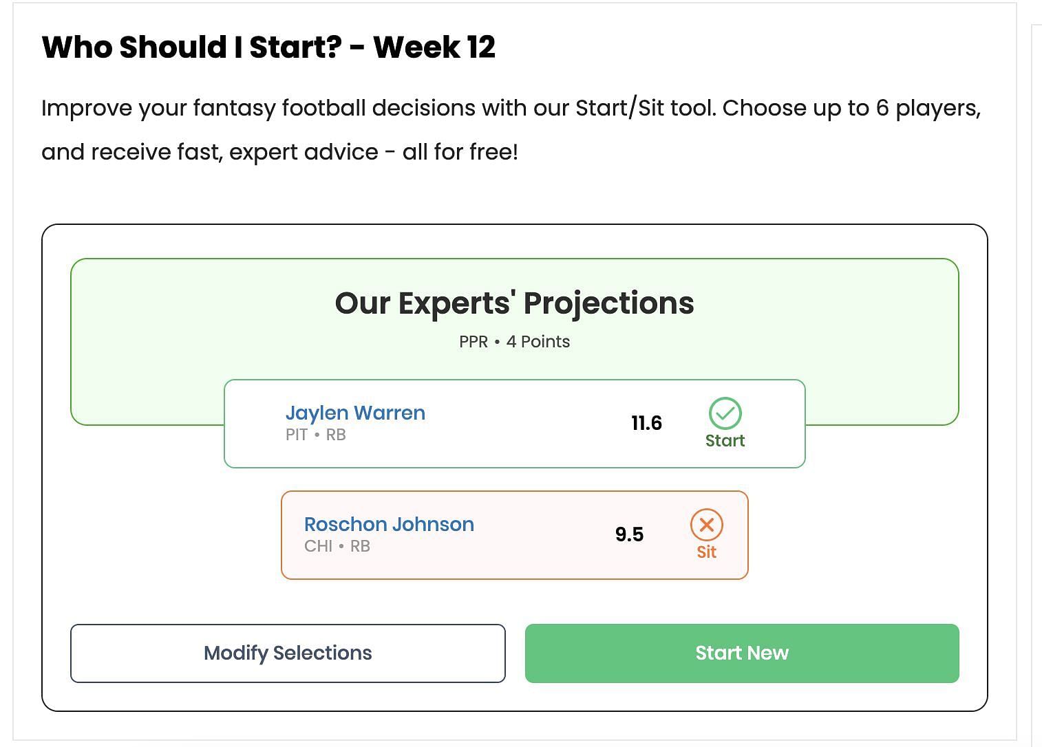 Fantasy projections