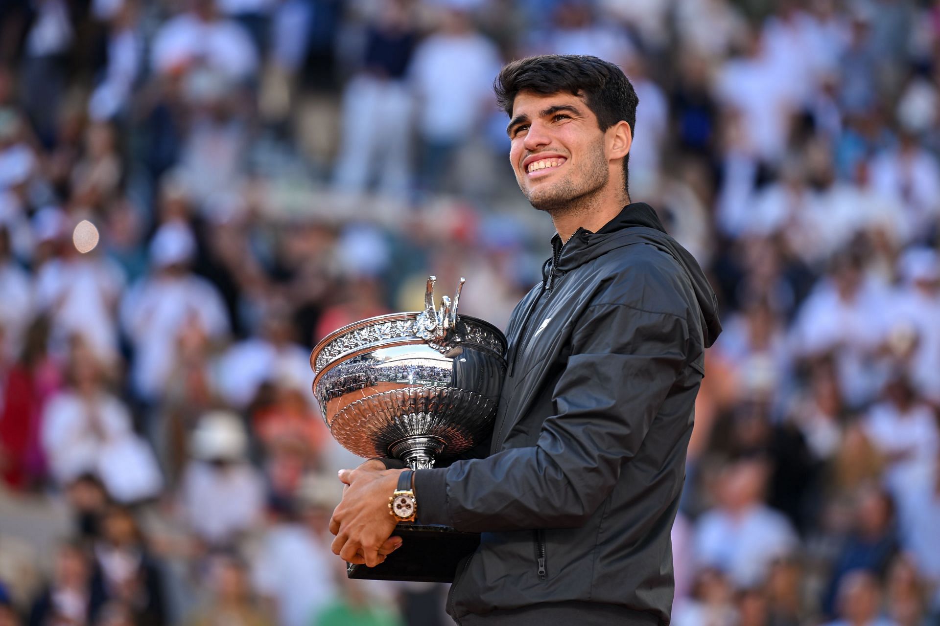 Carlos Alcaraz pictured at the 2024 French Open (Source: Getty)