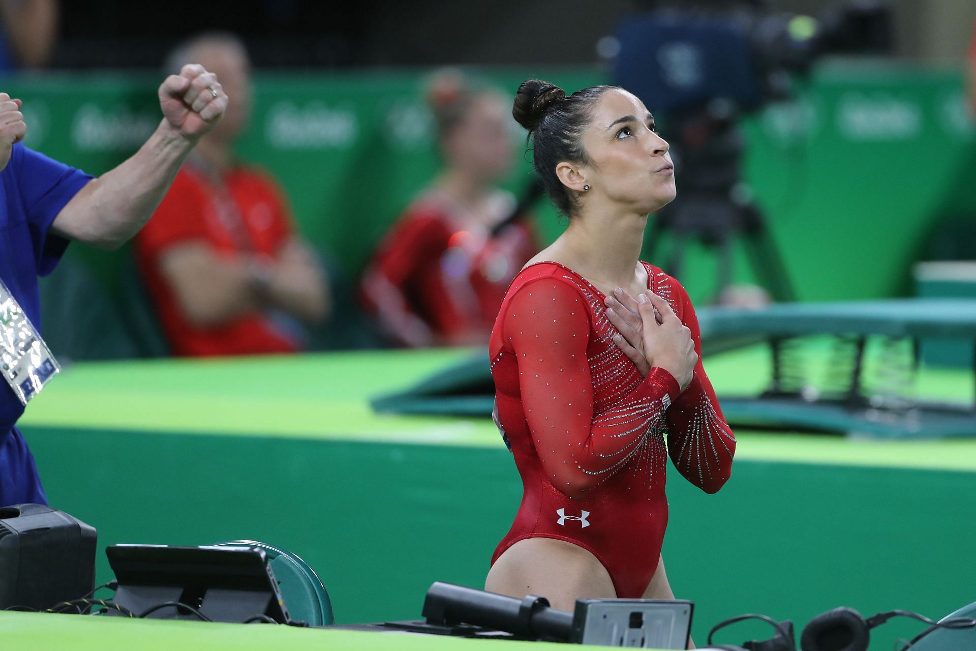 Raisman after winning a silver medal in the floor exercises event at the 2016 Rio Olympics (Image via: Getty Images)