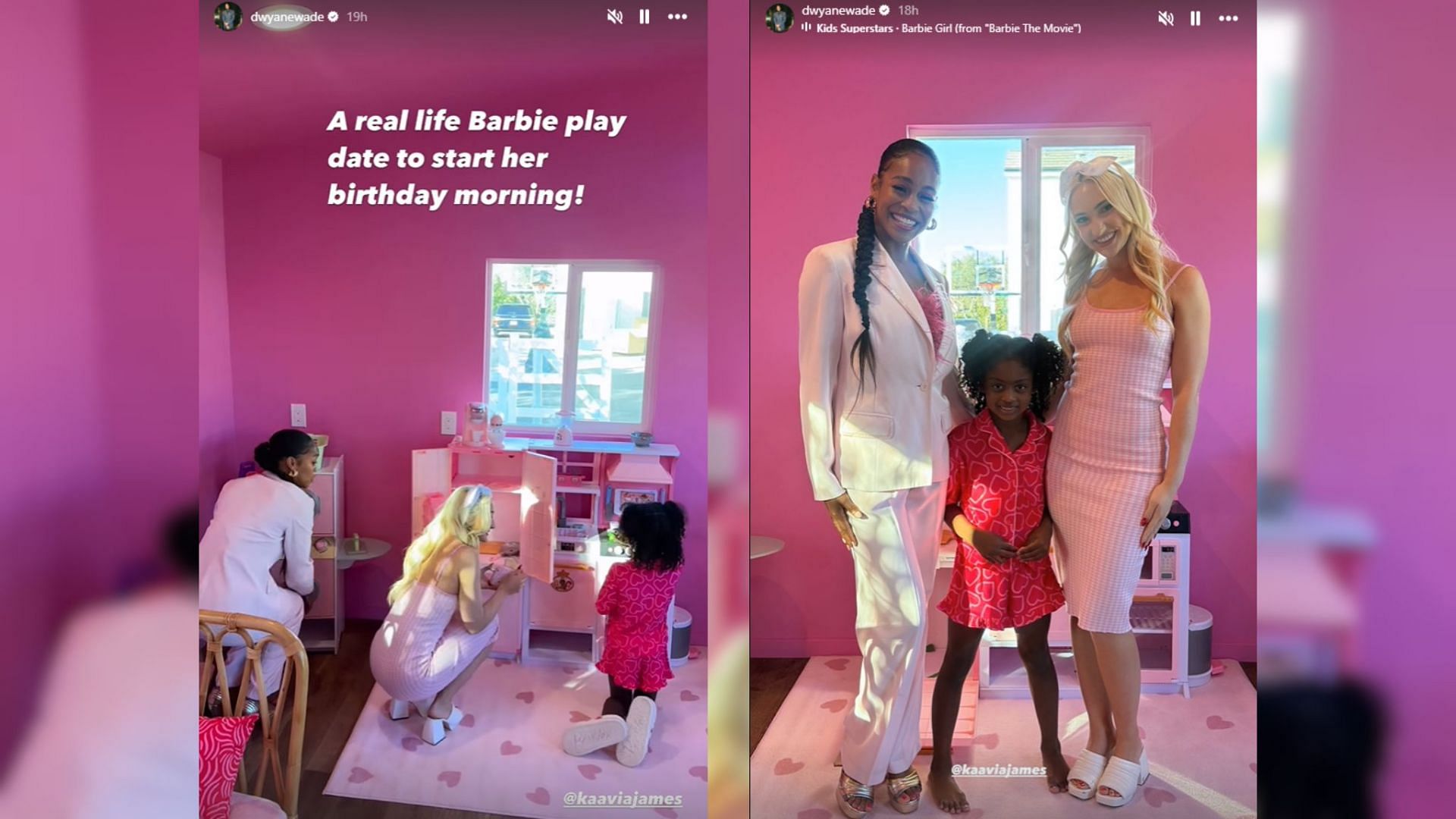 Dwyane Wade surprises daughter Kaavia with Barbie-themed gift (Wade&#039;s Instagram)