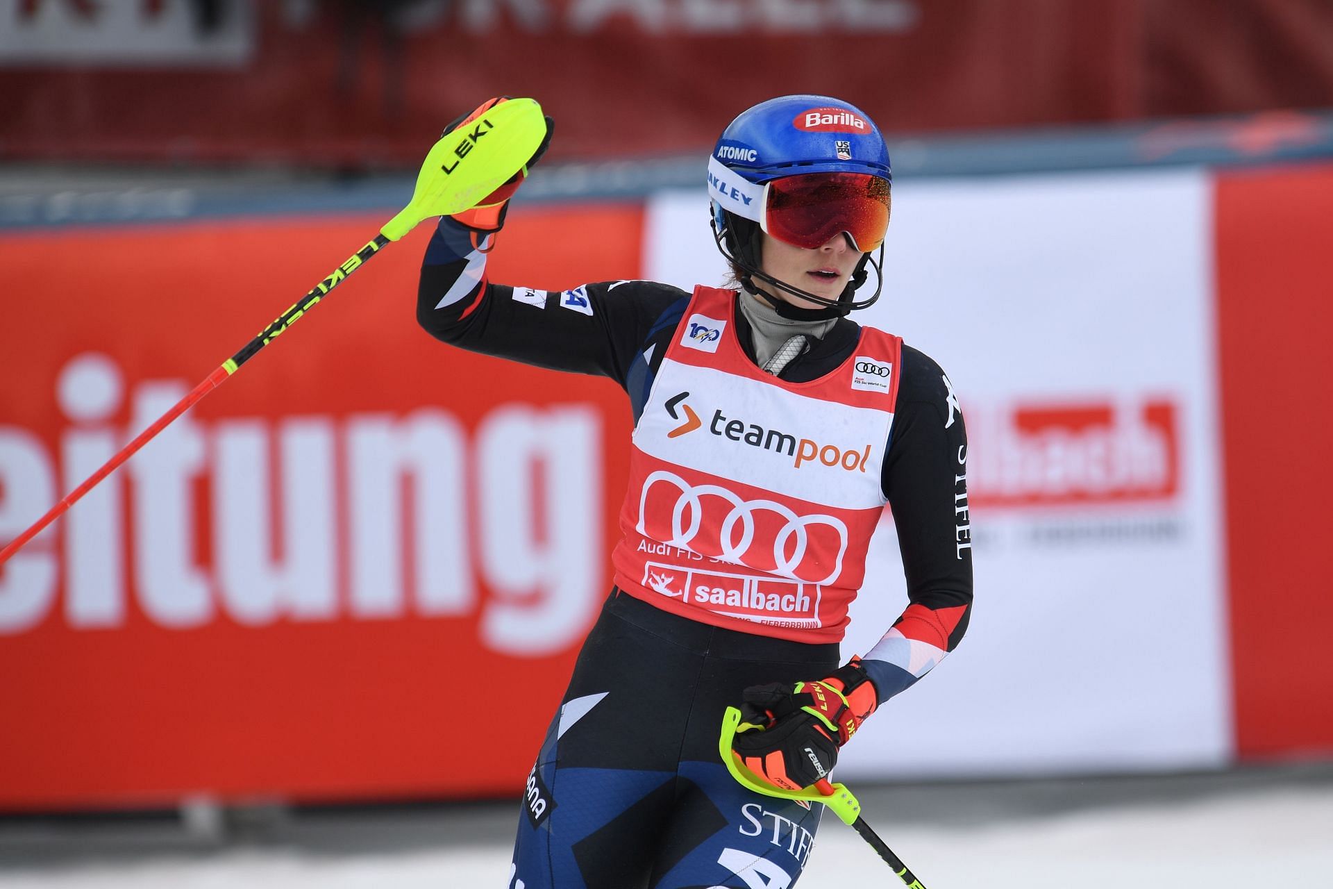 Shiffrin during the 2023-24 FIS Alpine Ski World Cup Finals in March (Image via: Getty Images)