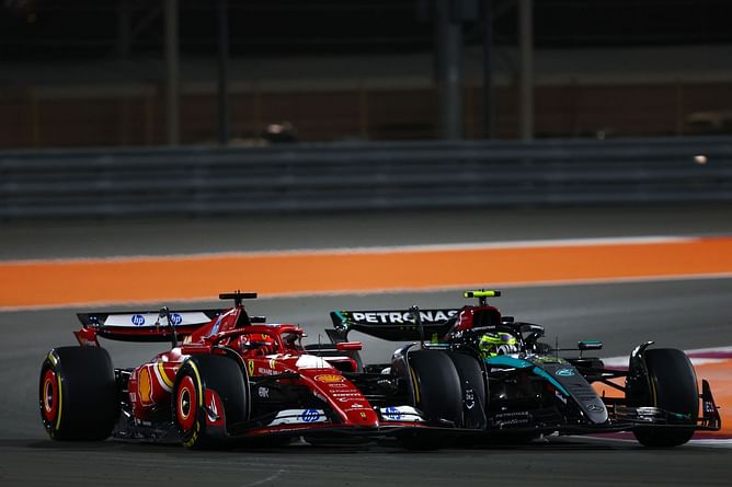 Watch: Lewis Hamilton's stunning wheel-to-wheel battle with Charles Leclerc during F1 Qatar GP sprint