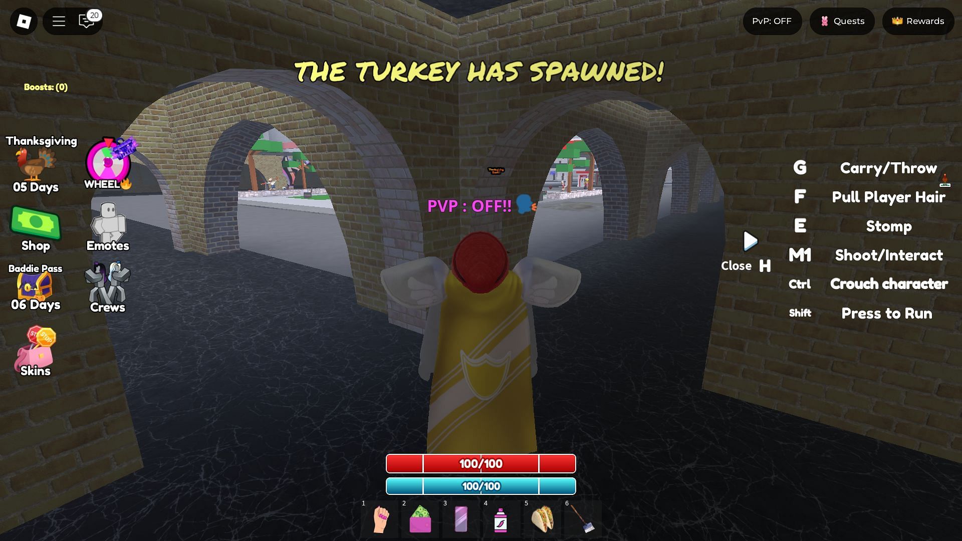 Turkey spawn notification (Image via Roblox)