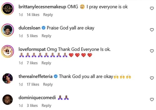 Online reactions (Image via Instagram/@comediennemspat)