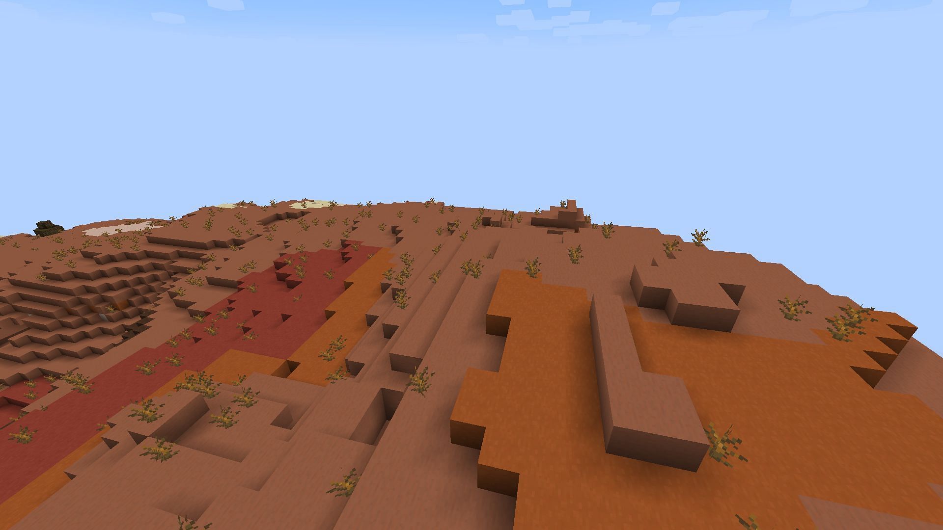 The badlands biome needs more things to do (Image via Mojang Studios)