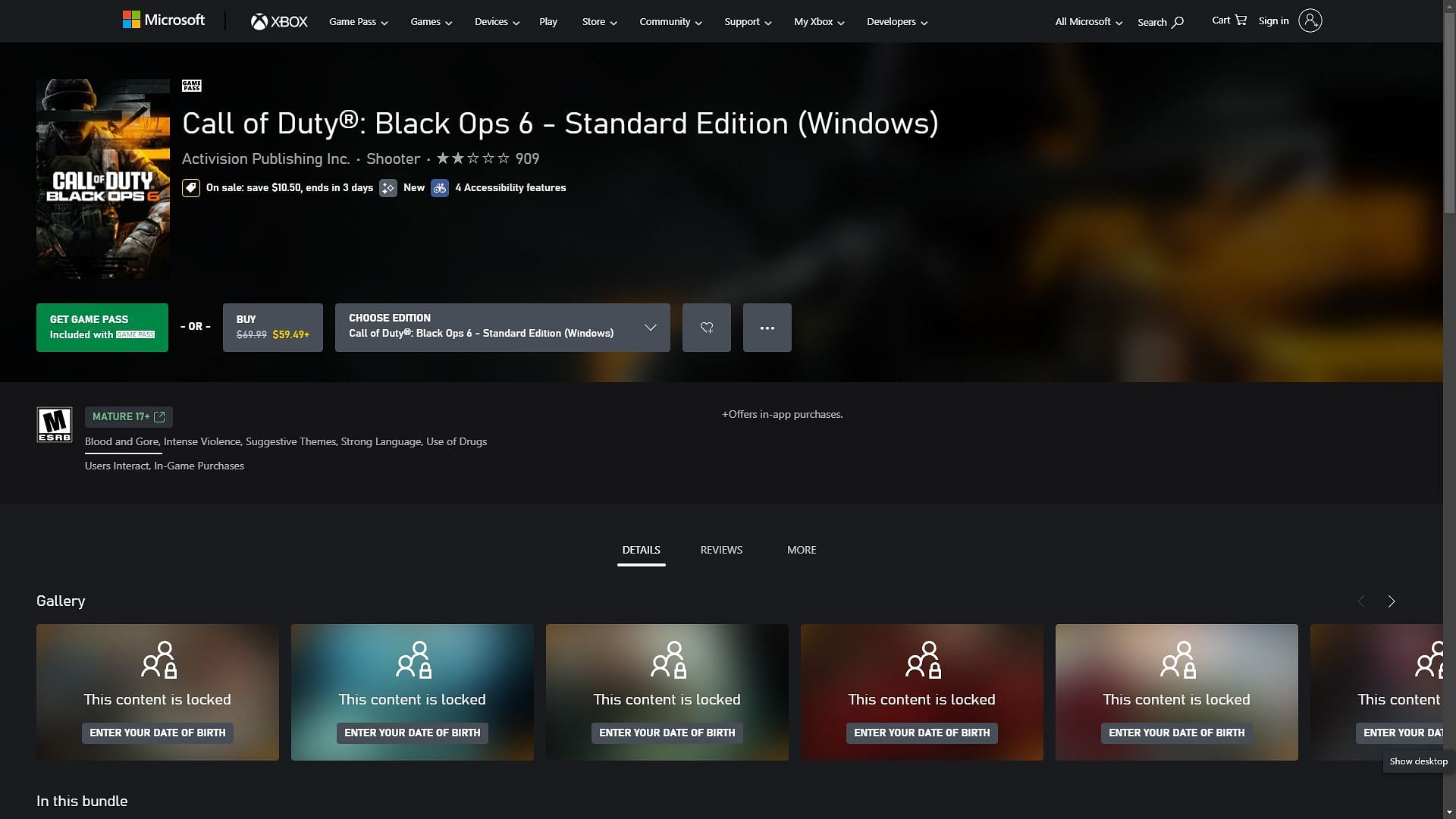 Black Ops 6 Black Friday sale deal for Windows PC (Image via Xbox)