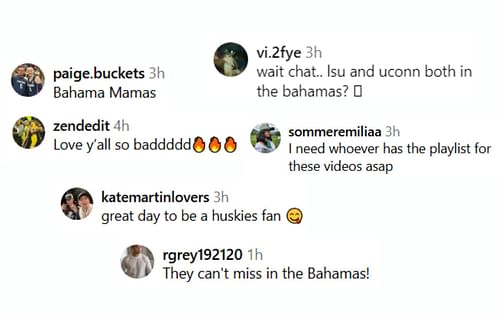 Fans comment on Huskies' Bahamas mixtape