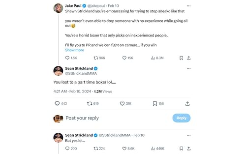 Screenshots of tweets