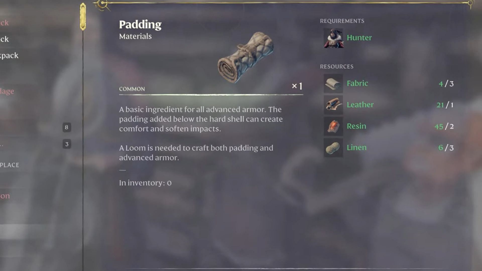 All materials required for crafting Padding (Image via Keen Games/YouTube@Wrexham News)