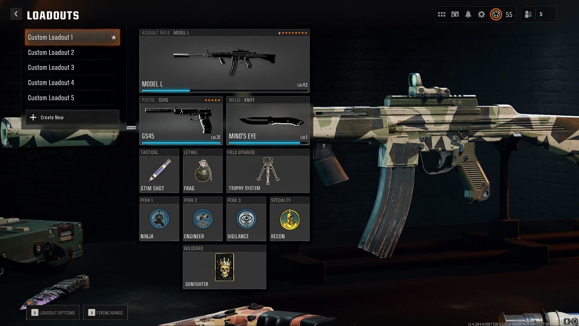 Model L class setup (Image via Activision)