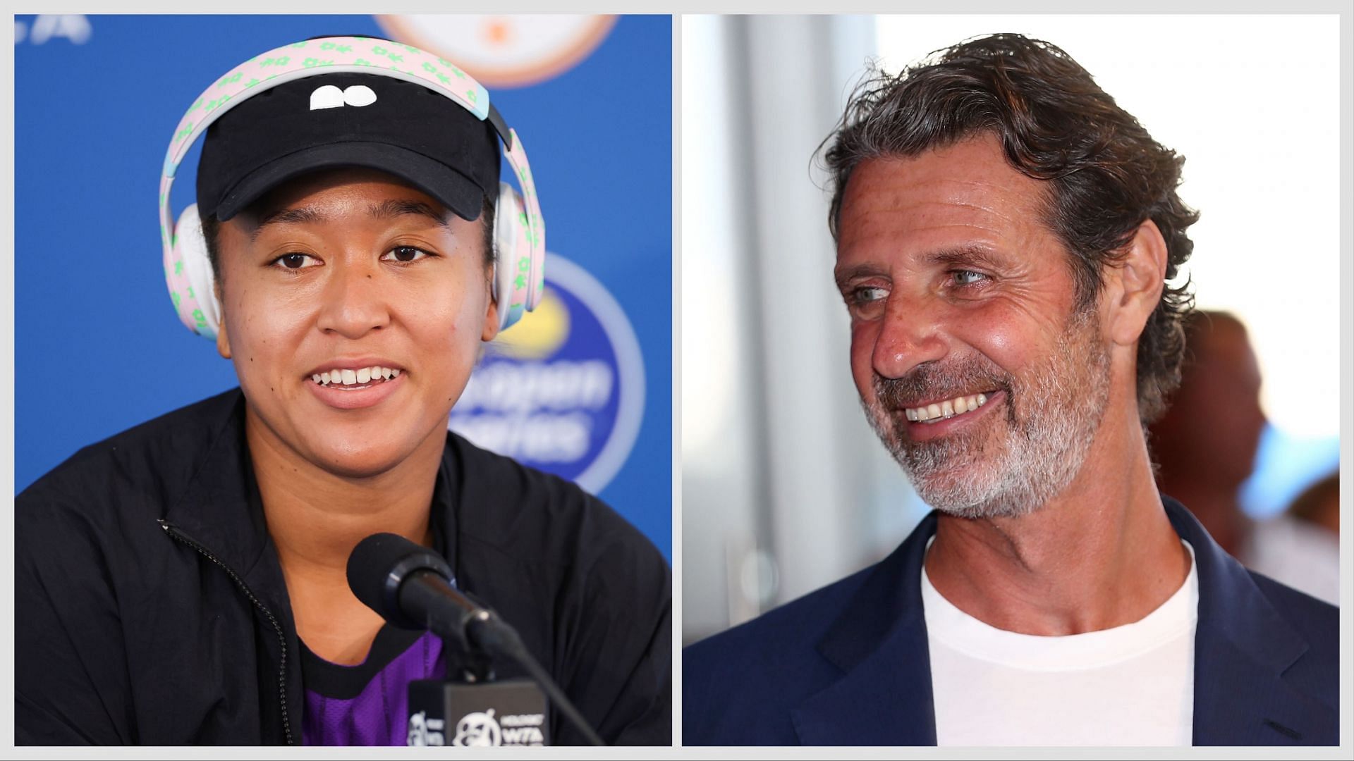 Naomi Osaka (L) begins her pre-season practice with new coach Patrick Mouratoglou (R), (Source: Getty Images)