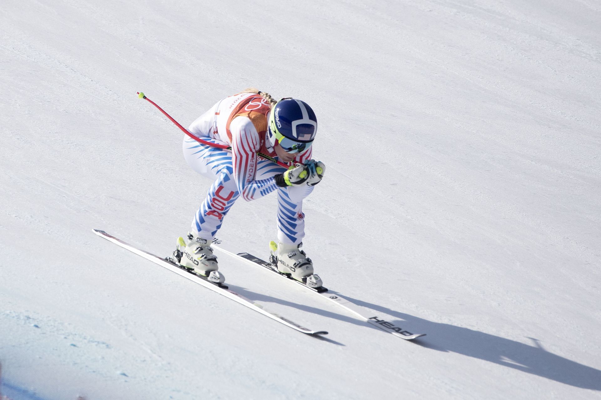 Lindsey Vonn during the Alpine Skiing - Ladies&#039; Alpine Combined Downhill at the PyeongChang 2018 Olympic Winter Games. (Photo by Tim Clayton/Corbis via Getty Images)