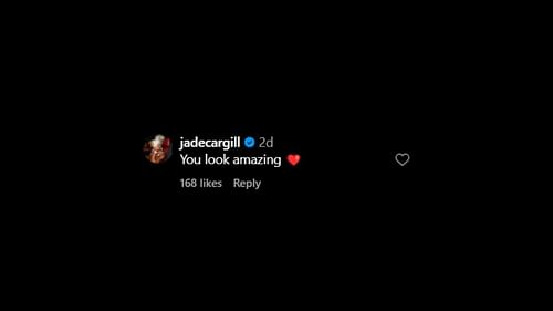 Jade Cargill's comment on Saraya's Instagram post