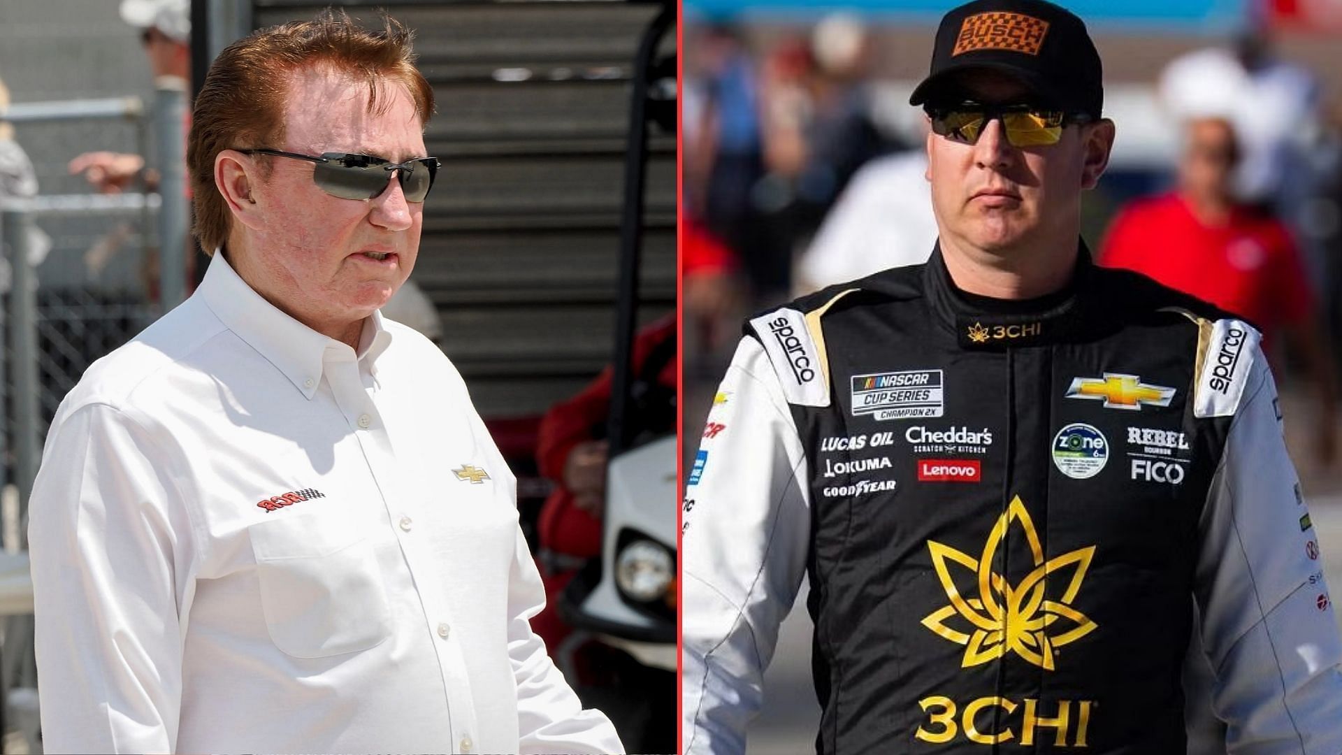 When Richard Childress (L) revealed he and Kyle Busch (R) have no feud left (Image: Imagn)